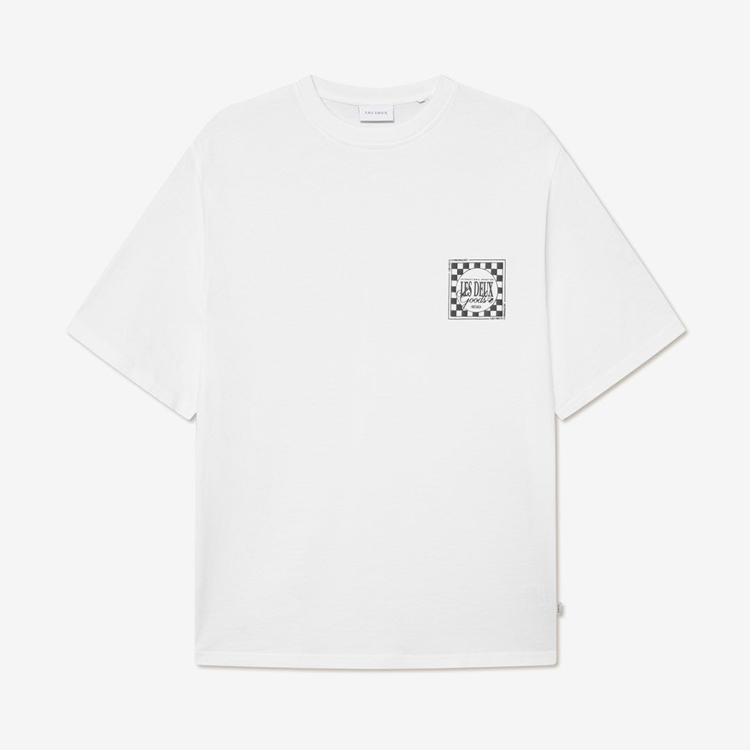 Les Deux Goods T-Shirt – vit t-shirt med rund hals och tryckt logotyp på bröstet