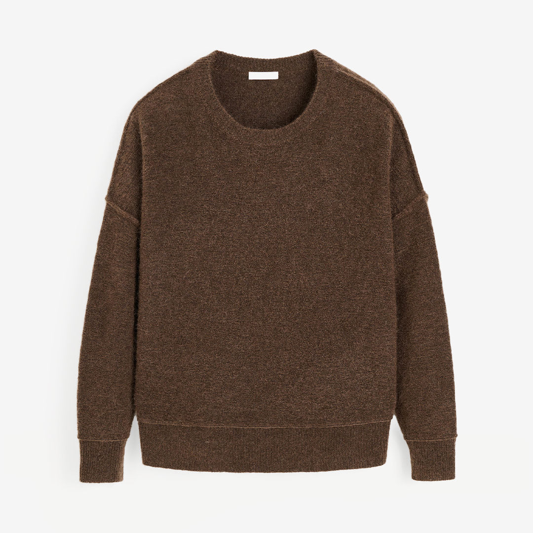 By Malene Birger Wool Mohair Sweater – brun oversize stickad tröja i ull och mohair