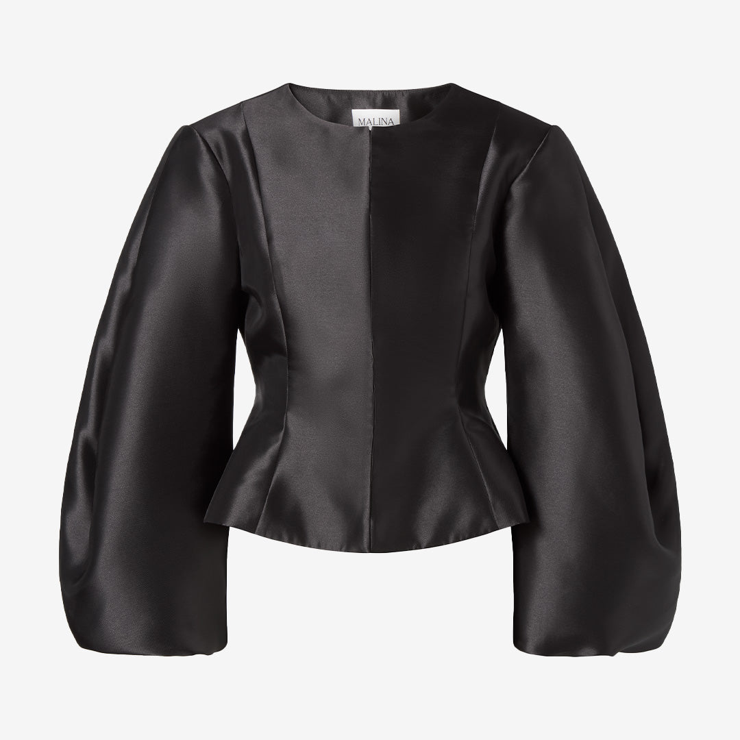 Vendela Balloon Sleeve Blouse i svart med ballongärmar och elegant passform