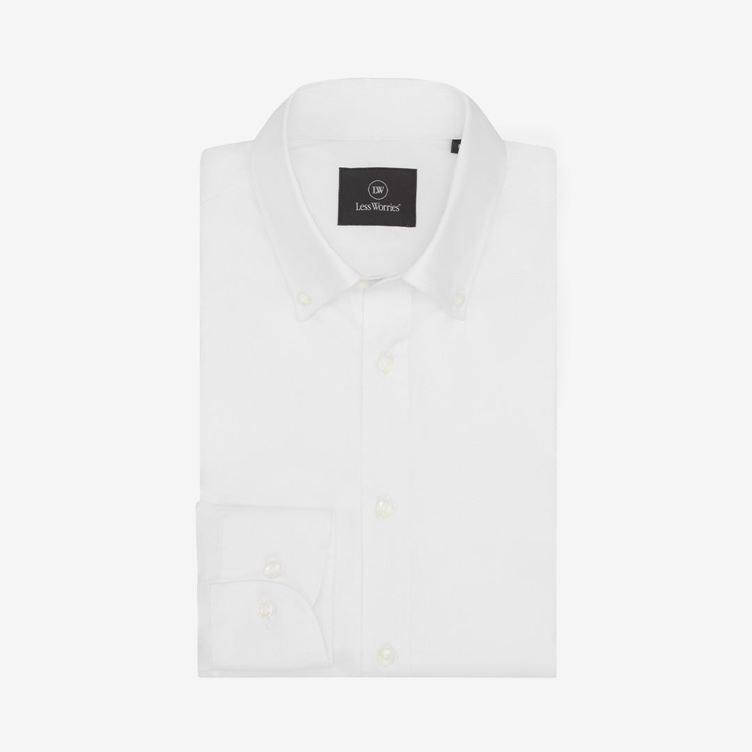 Vit oxfordskjorta med smala ränder – less worries Fine Stripe Shirt