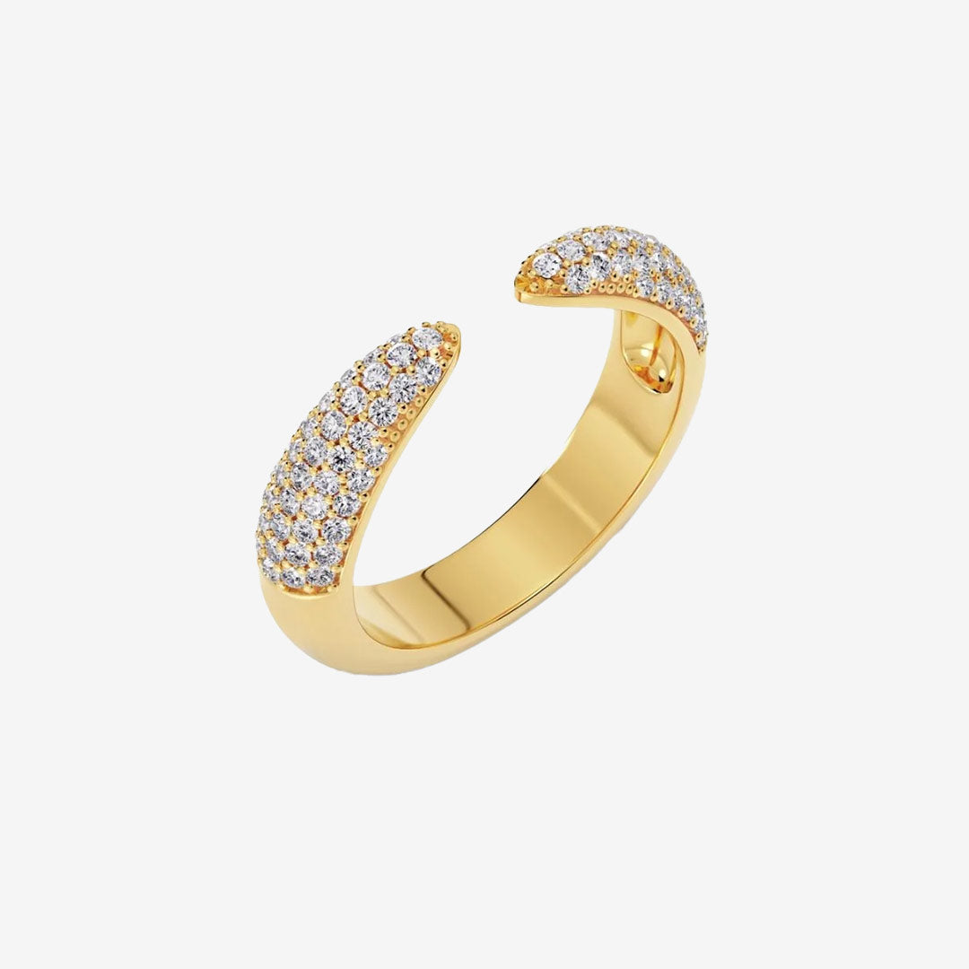 Crest Pavé Ring Gold
