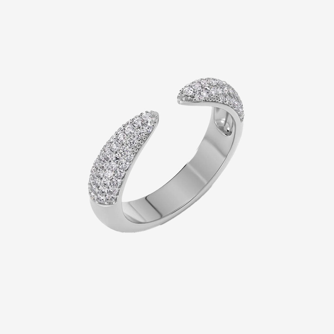 Crest Pavé Ring Silver