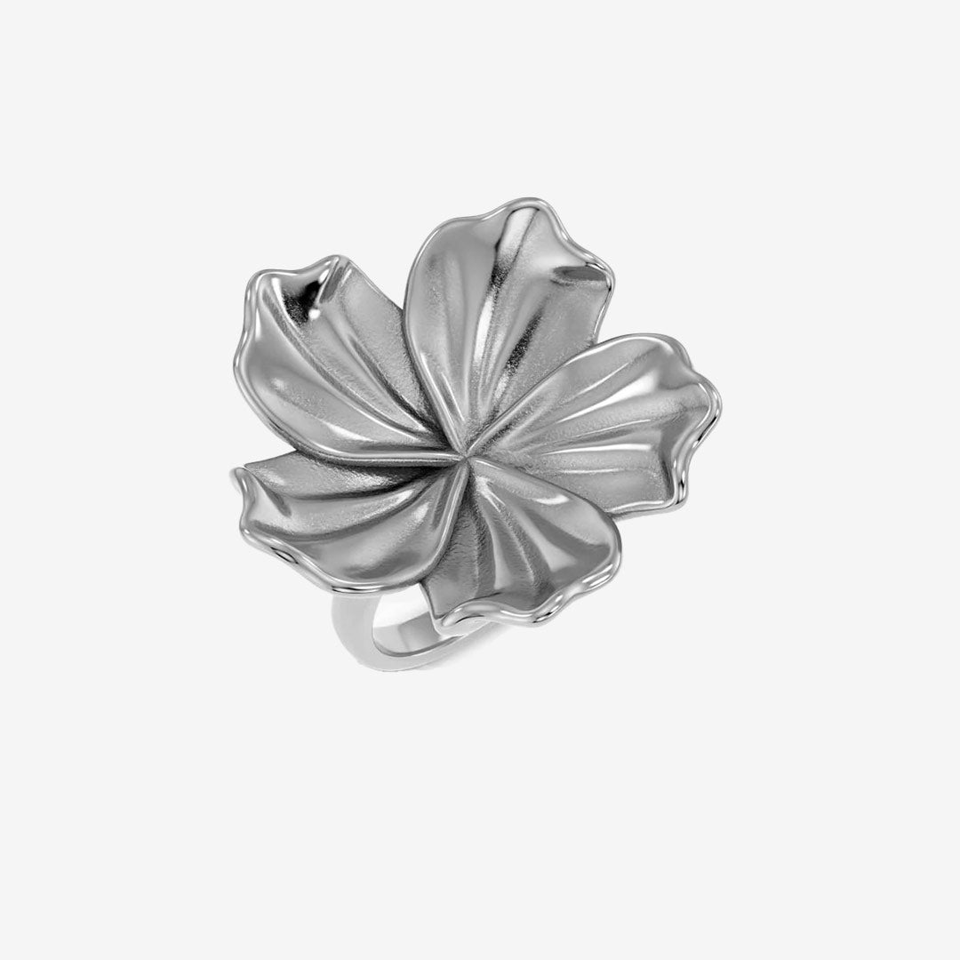 Jasmine Ring L Steel