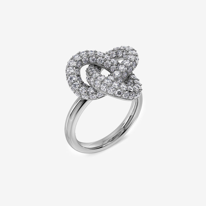 Infinity knot sparkle ring steel rostfritt stål med glittrande stenar