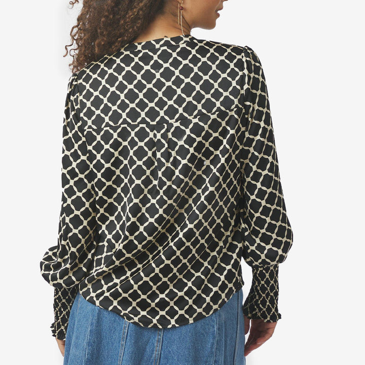 Landa Tile Print Blouse