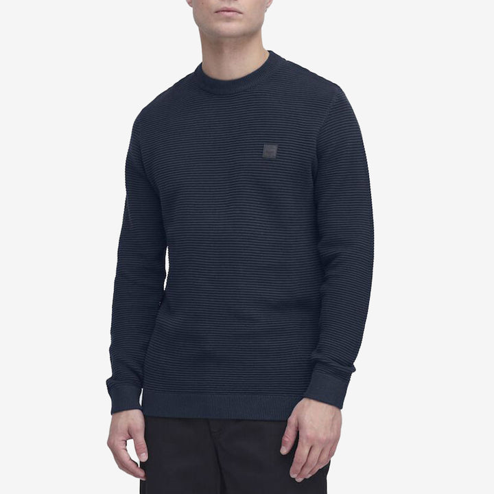 SDValencia knit pullover herr i färgen Insignia Blue, stickad tröja i bomull