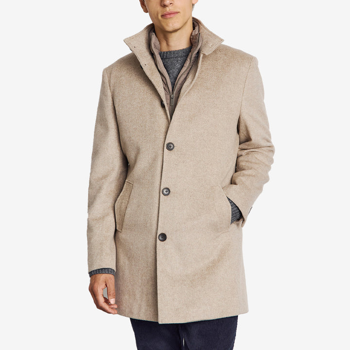 Brun herrrock BS Ontario i ullblandning med smal passform och tidlös design