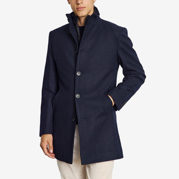 Marinblå herrrock BS Ontario i ullblandning med smal passform och klassisk design