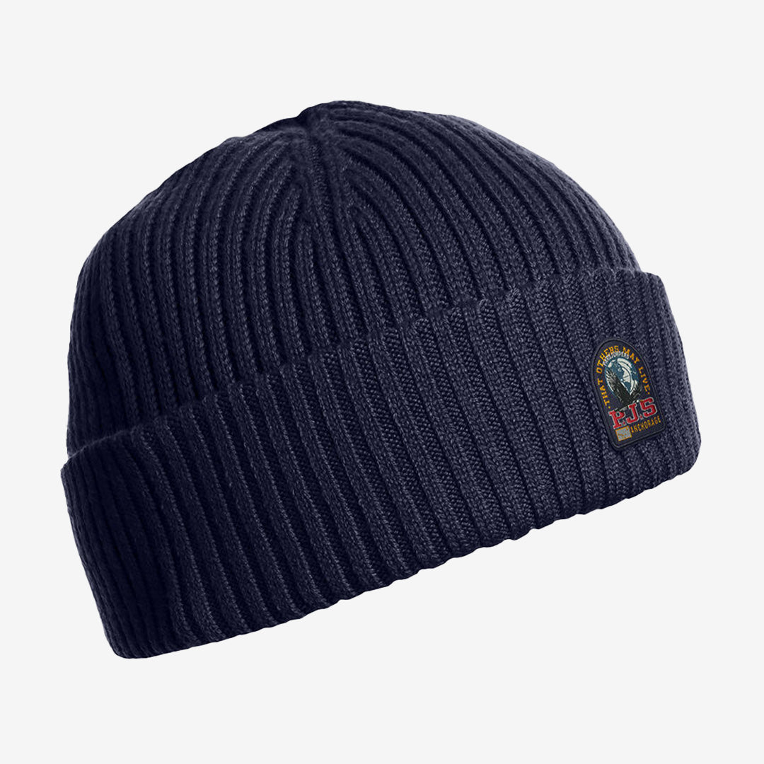 Parajumpers Rib mössa i färgen Blue navy, ribbstickad i mjuk merinoullsblandning