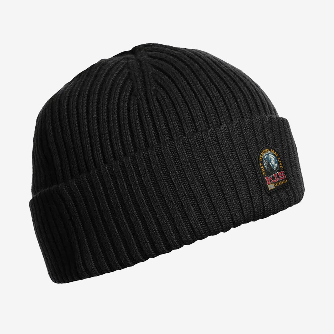 Parajumpers Rib mössa i färgen Black, ribbstickad i mjuk merinoullsblandning