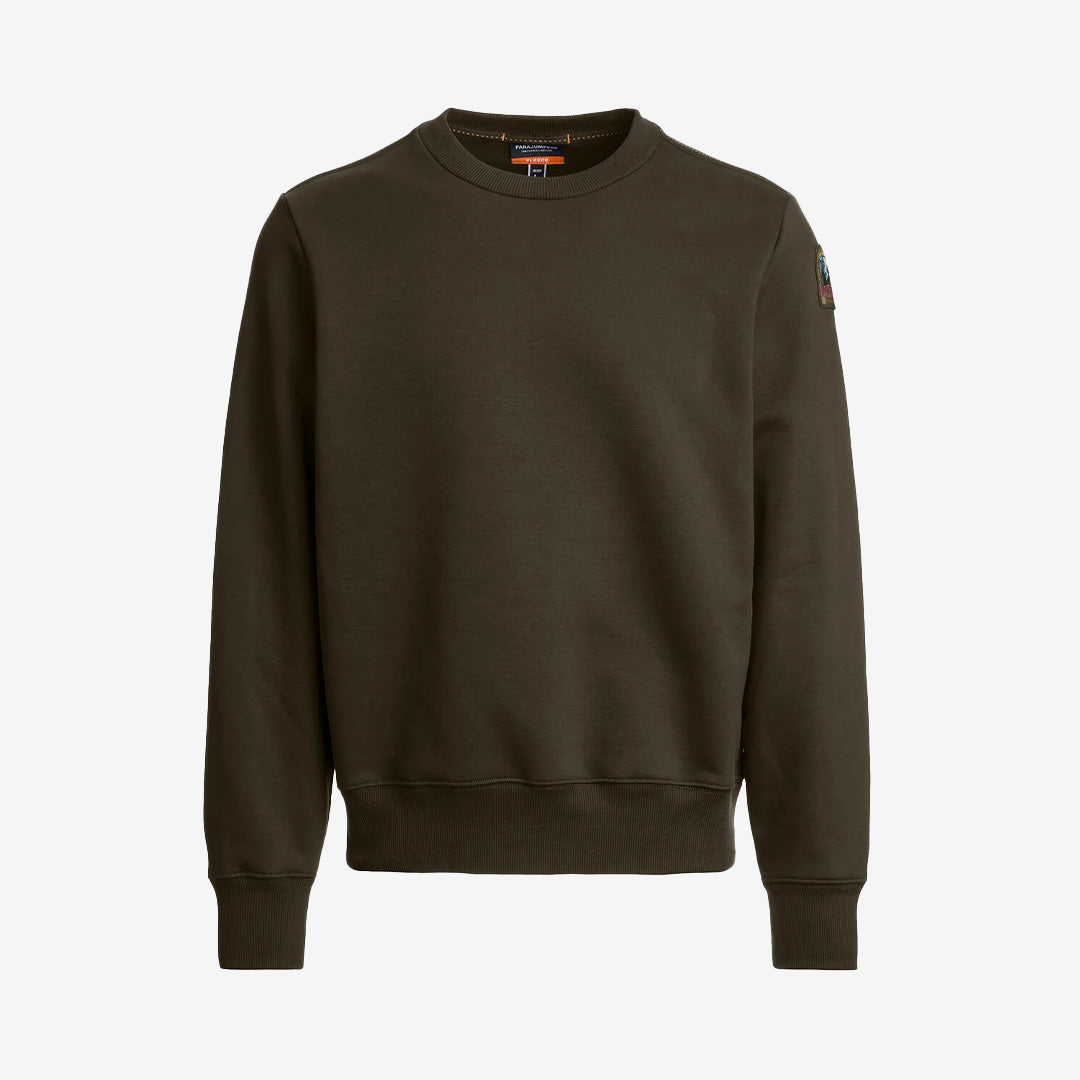 Parajumpers K2 sweatshirt i färgen Deep Moss, rundhalsad fleece i bomull och polyester