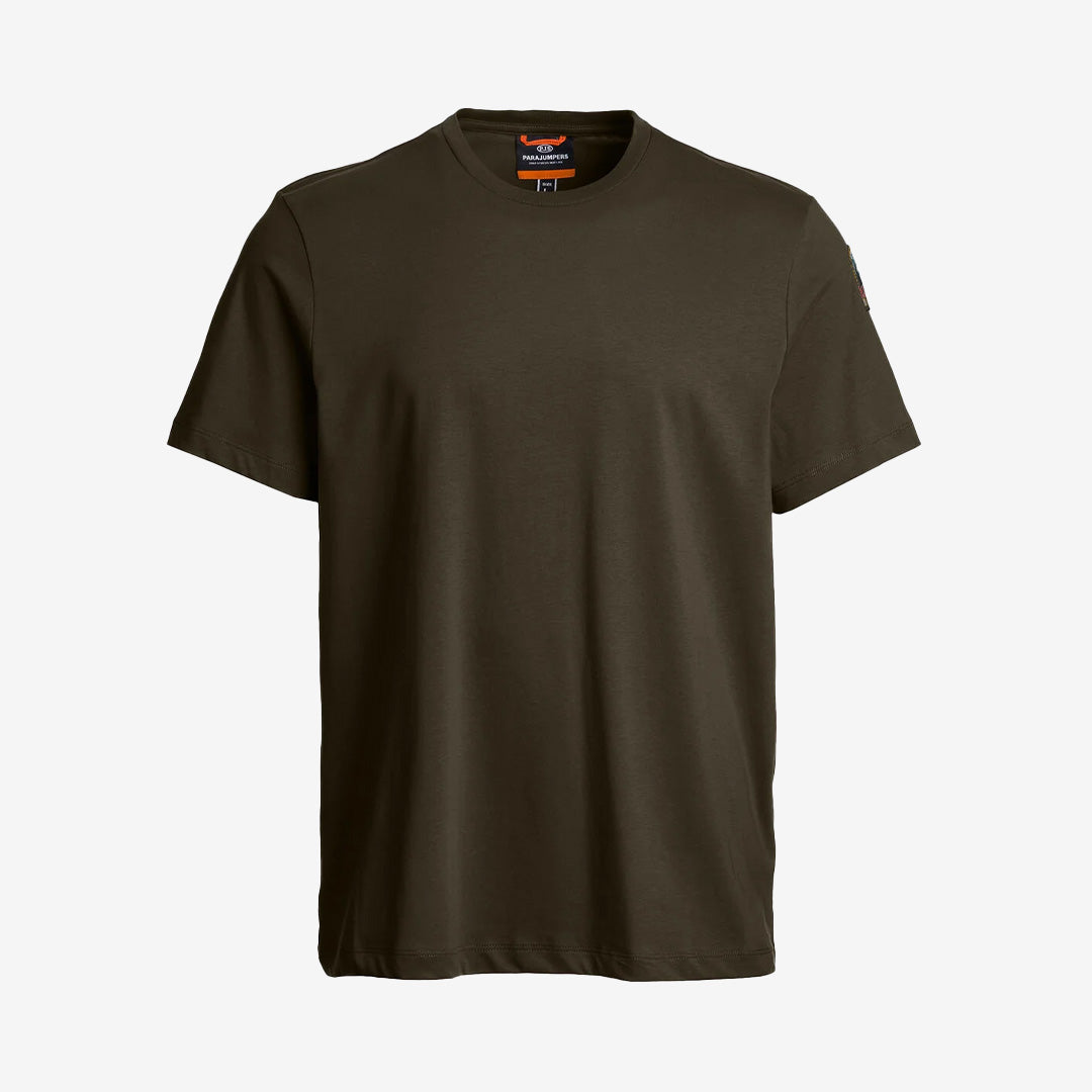 Parajumpers Shispare t-shirt i färgen Deep Moss, tillverkad i mjuk bomullsjersey