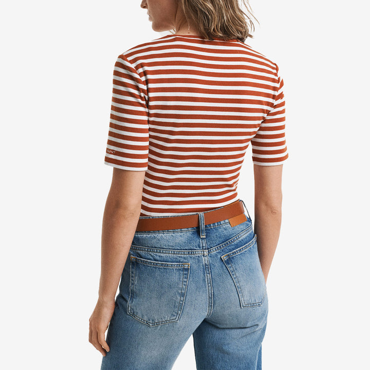 SLIM STRIPED 1X1 RIBBED SS T-SHIRT