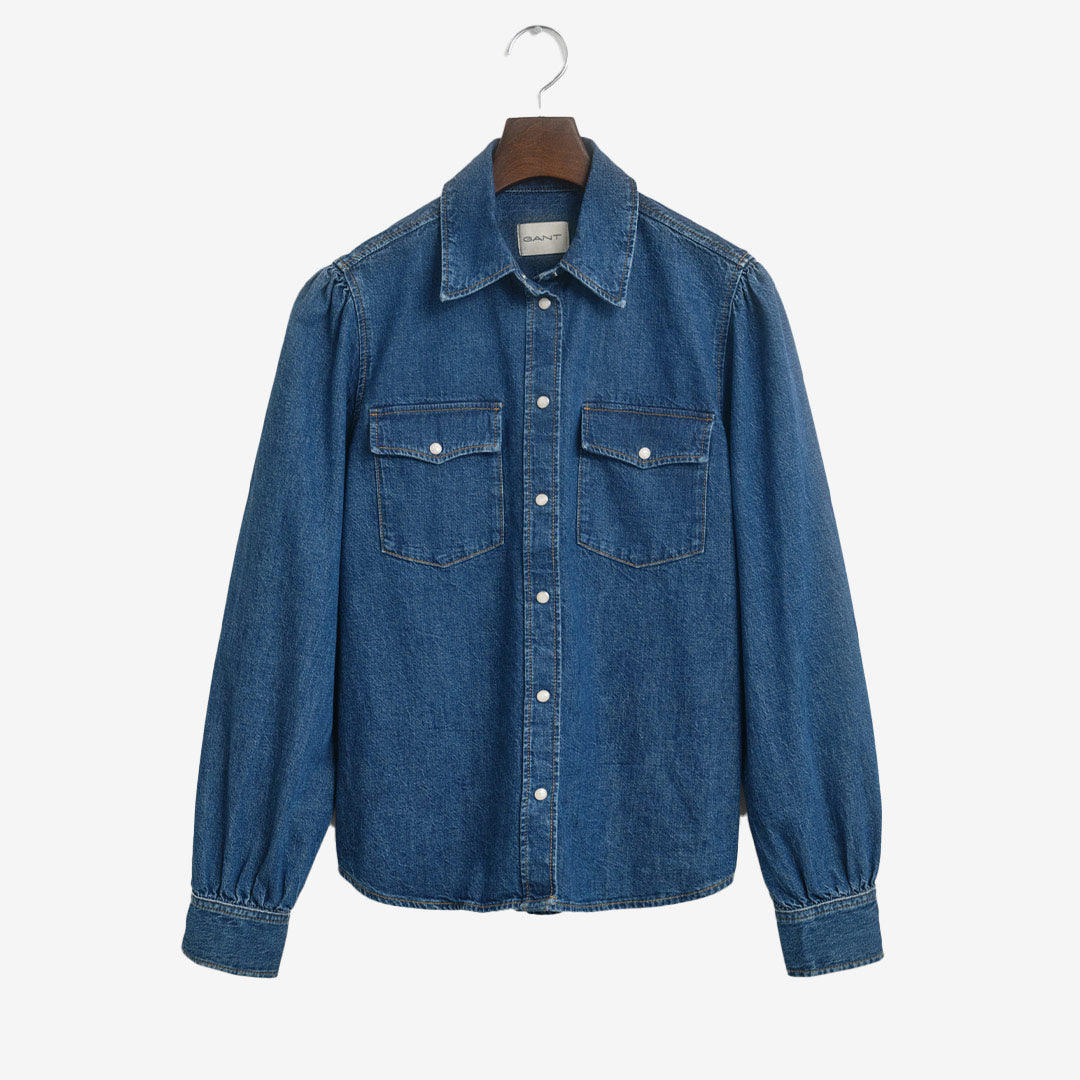 REG PUFF SLEEVE DENIM SHIRT