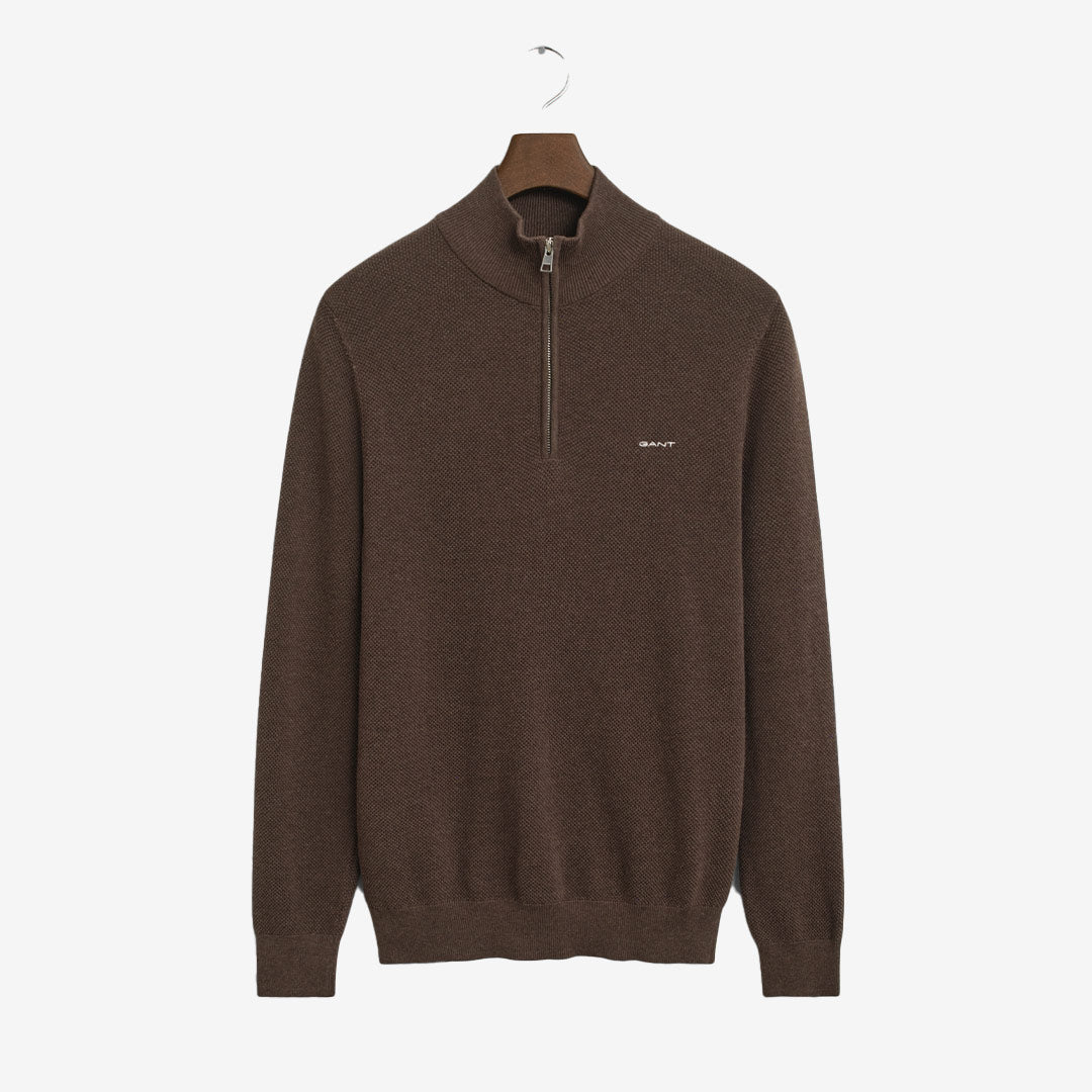 COTTON PIQUE HALFZIP