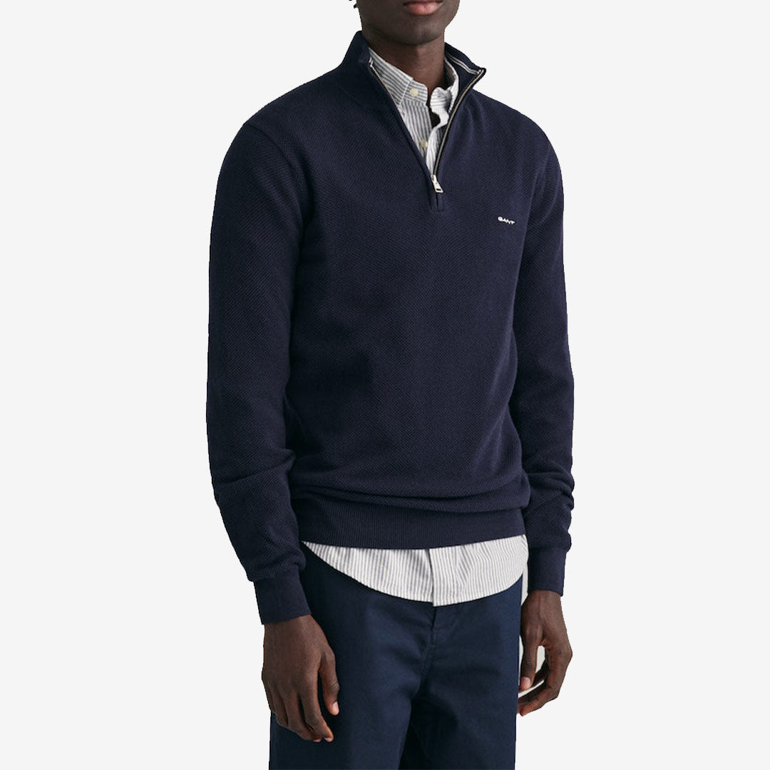 COTTON PIQUE HALFZIP