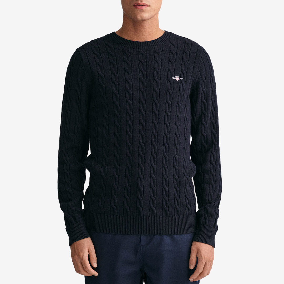 COTTON CABLE C-NECK