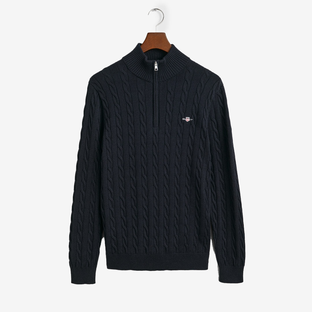 COTTON CABLE HALF ZIP