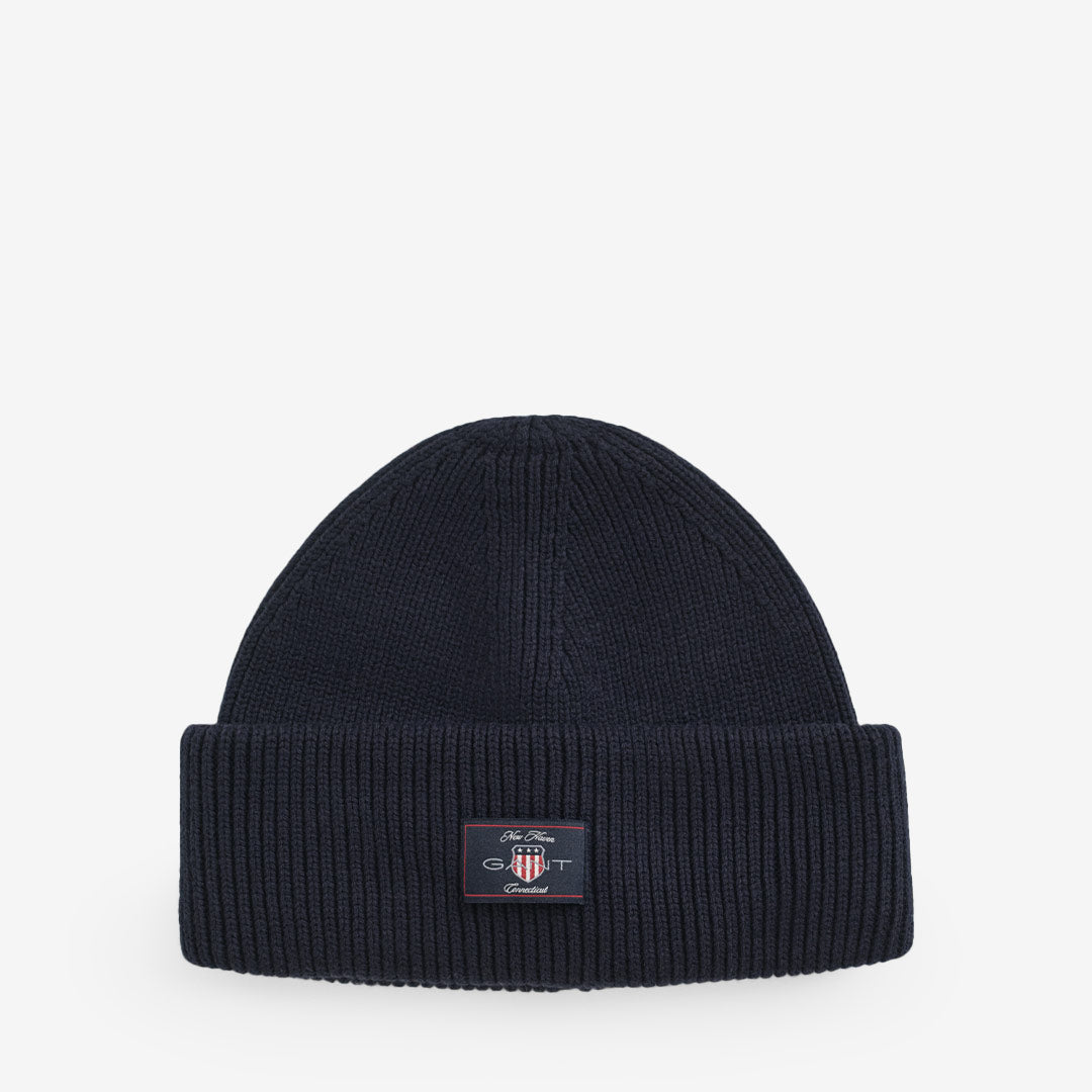 COTTON BLEND RIBBED BEANIE