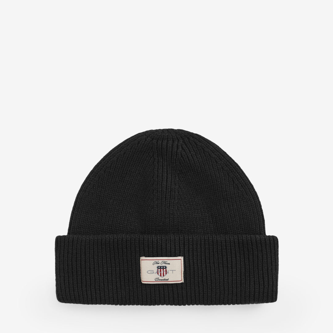 COTTON BLEND RIBBED BEANIE