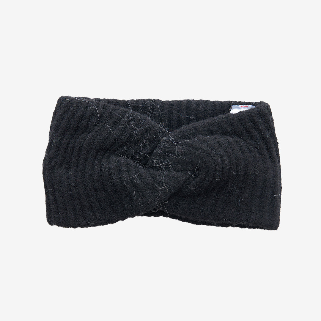Stickat pannband i svart – dammodell BA-4832 i 100 % akryl