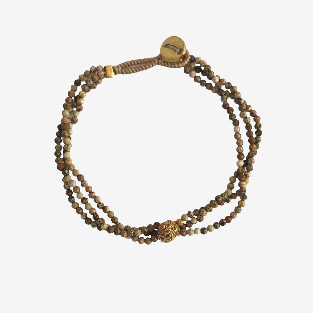 AB30 LULU FRESH DESERT JASPER armband i multi med desert jasper och gulddetaljer