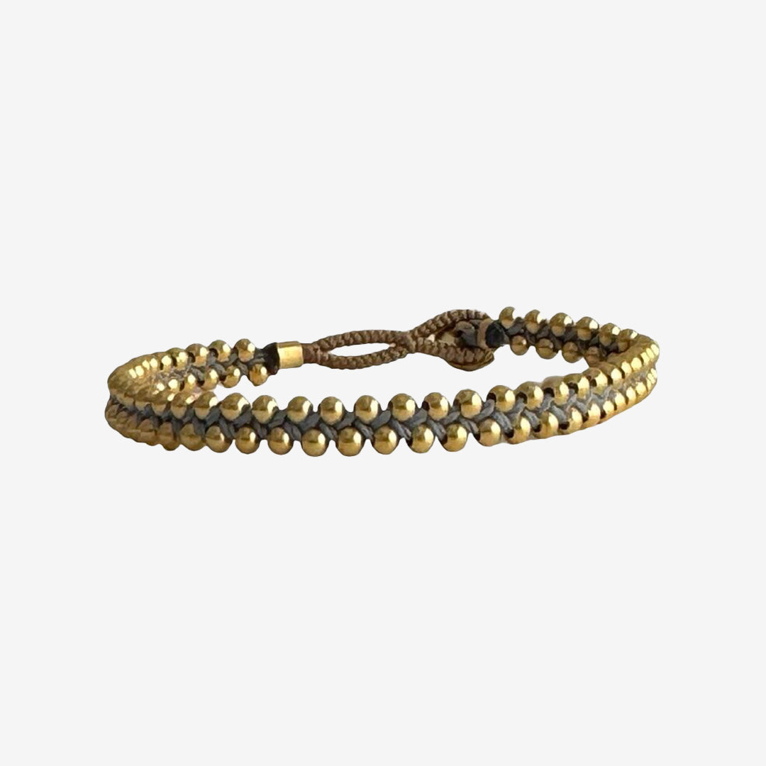 GL04 JILL SUN GREY armband i grått med pärlor och 14K guldpläterade detaljer