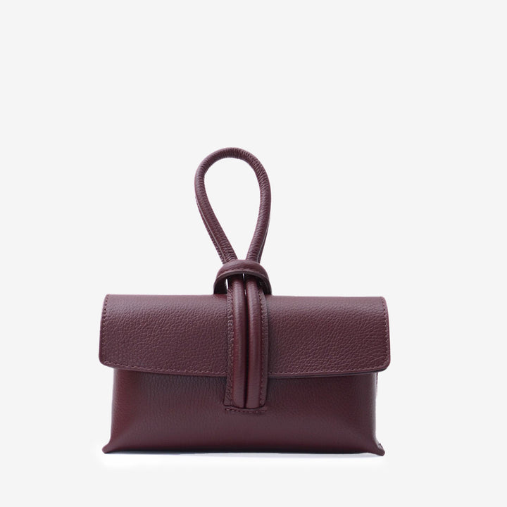 Barletta bordeaux miniväska i läder med axelrem