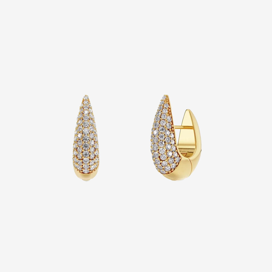 Crest Pavé Hoops S Gold