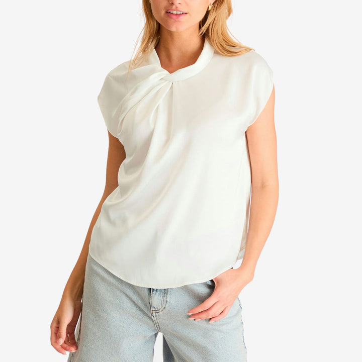 Fleur Drapy Satin Blouse