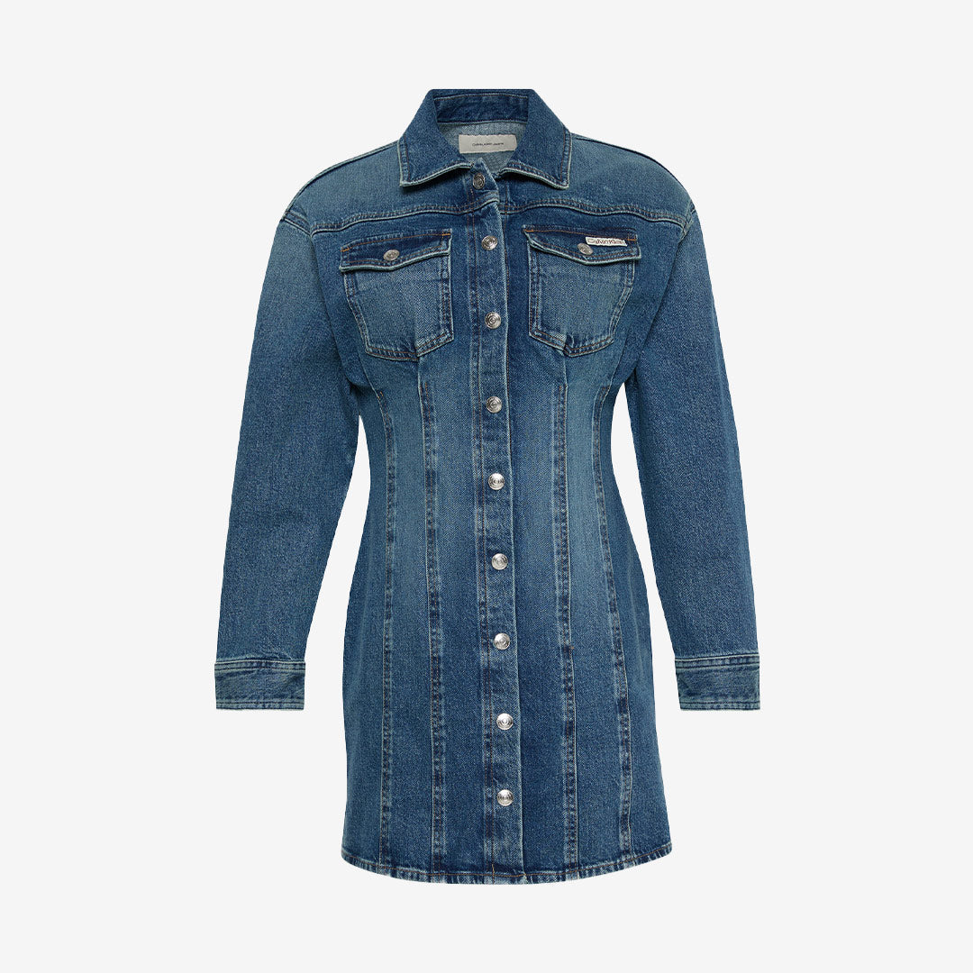 LS DENIM MINI DRESS