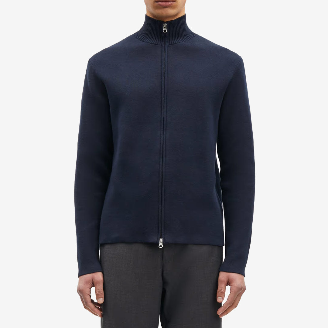 Samsoe Samsoe Saniklas Full Zip – cardigan i ekologisk bomull med hög krage och dragkedja