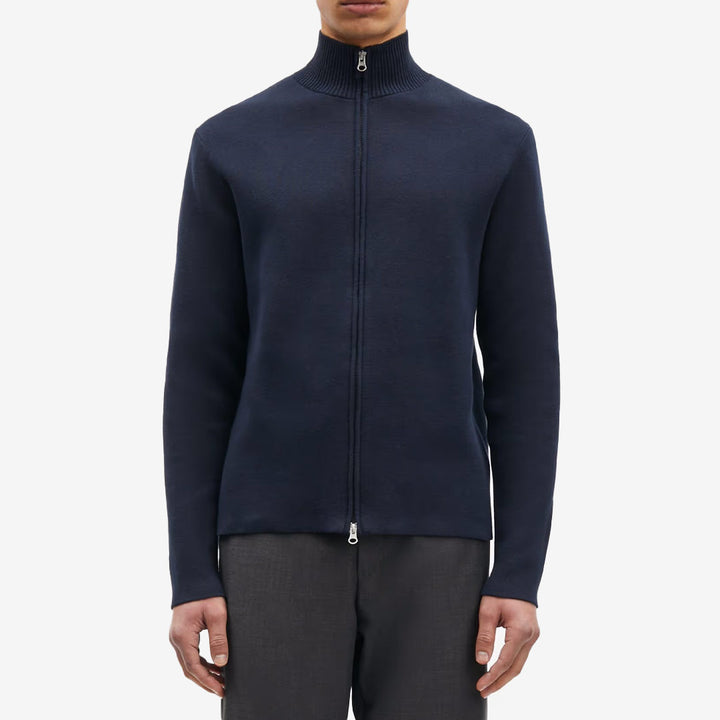 Samsoe Samsoe Saniklas Full Zip – cardigan i ekologisk bomull med hög krage och dragkedja