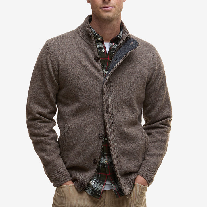 Barbour Essent Patch Zip Through Knitted Jumper