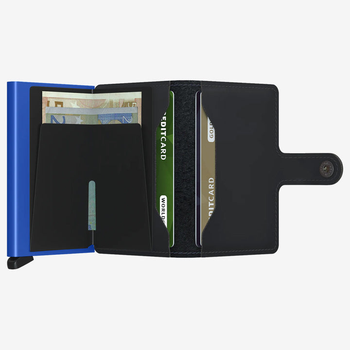 MM-Black & Blue Miniwallet Matte Black & Blue