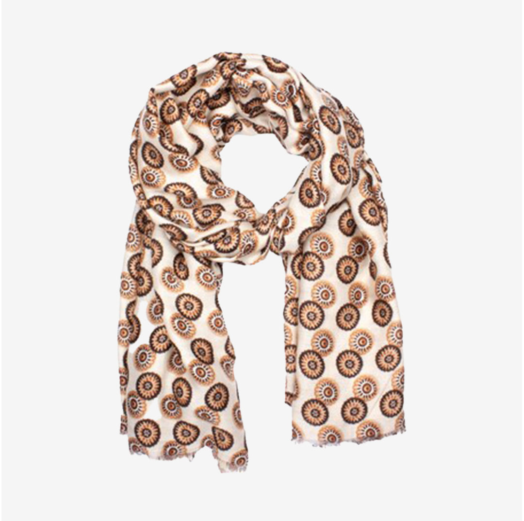 Mönstrad cremefärgad sjal i polyester – Arezzo Scarf Y2672