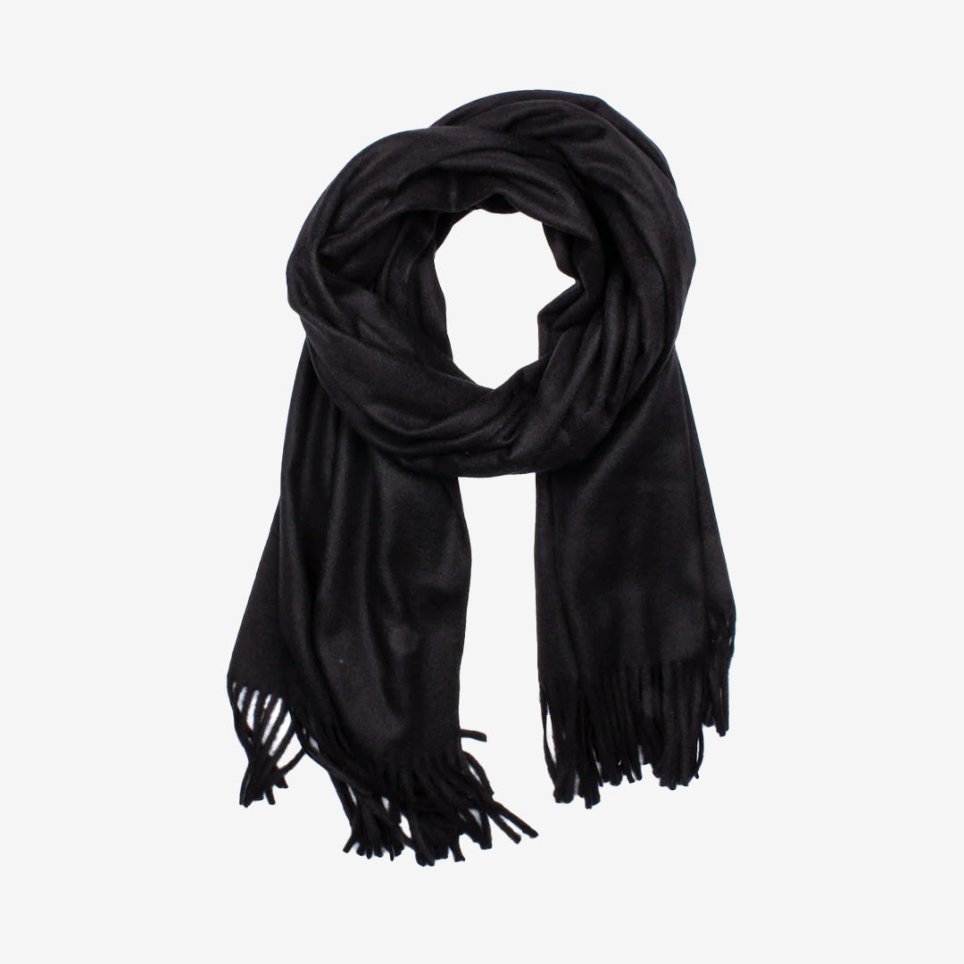 Porto Scarf halsduk i svart, enfärgad med blandning av ull, viskos och polyester