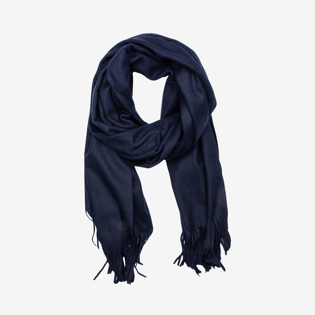 Porto Scarf halsduk i navy, enfärgad med blandning av ull, viskos och polyester