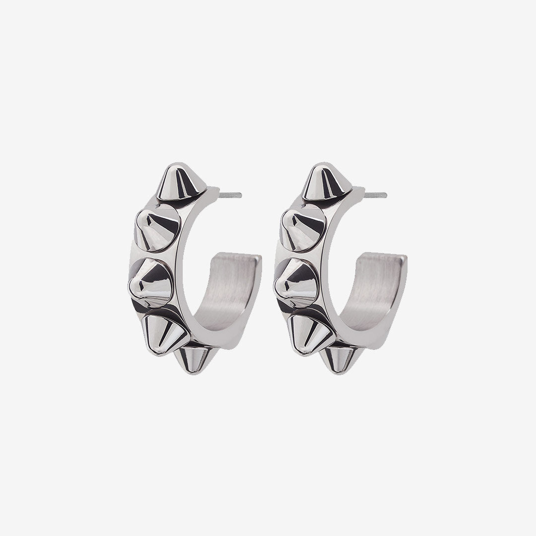 Peak Creole Earrings Small Steel