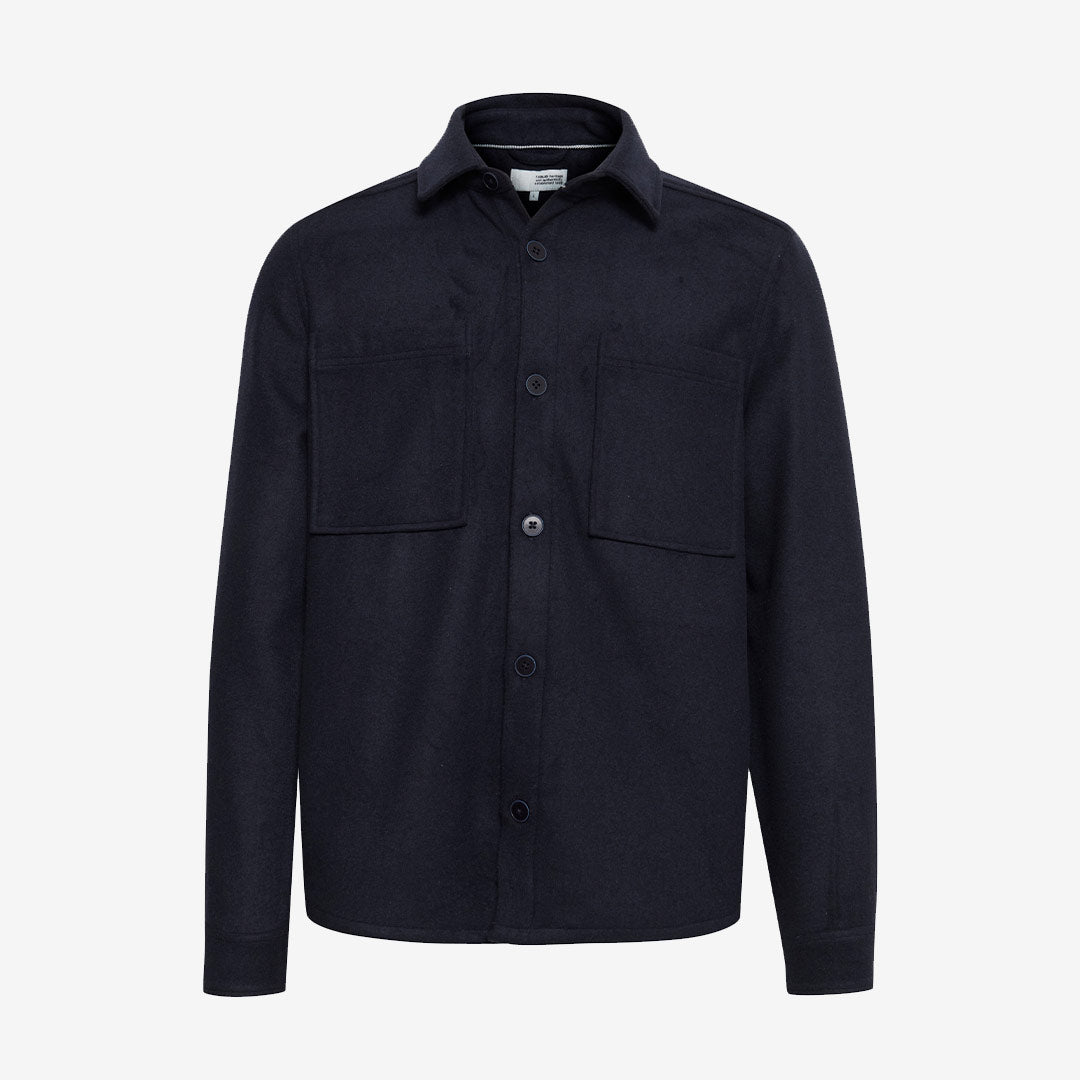 SDTam overshirt i färgen Insignia Blue, melerad blå herrskjorta i polyester