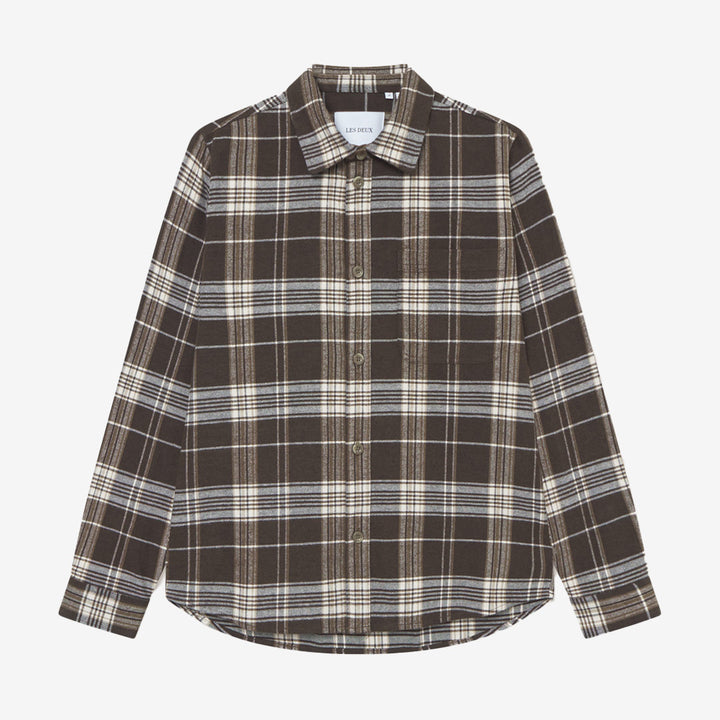 Les Deux Lennon Check Overshirt – rutig herrskjorta i overshirt-stil med bröstfickor och knappar


