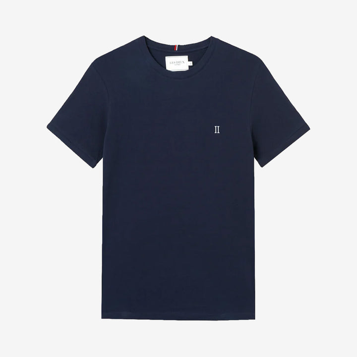 Mörkblå Piqué T-Shirt i 100% bomull med mjuk och slitstark kvalitet