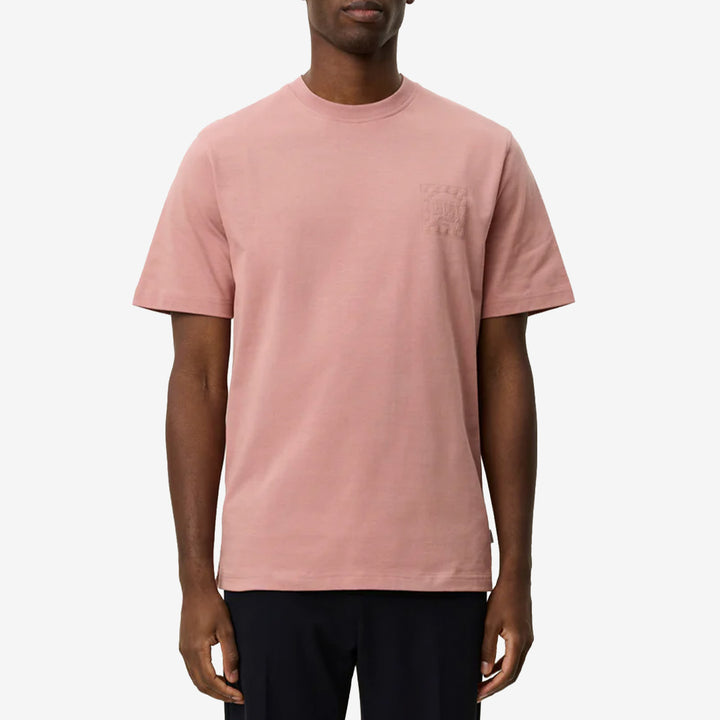 Ben Goods T-Shirt i Ash Rose Pink med ton-i-ton tryck på bröstet och kontrasterande tryck på ryggen