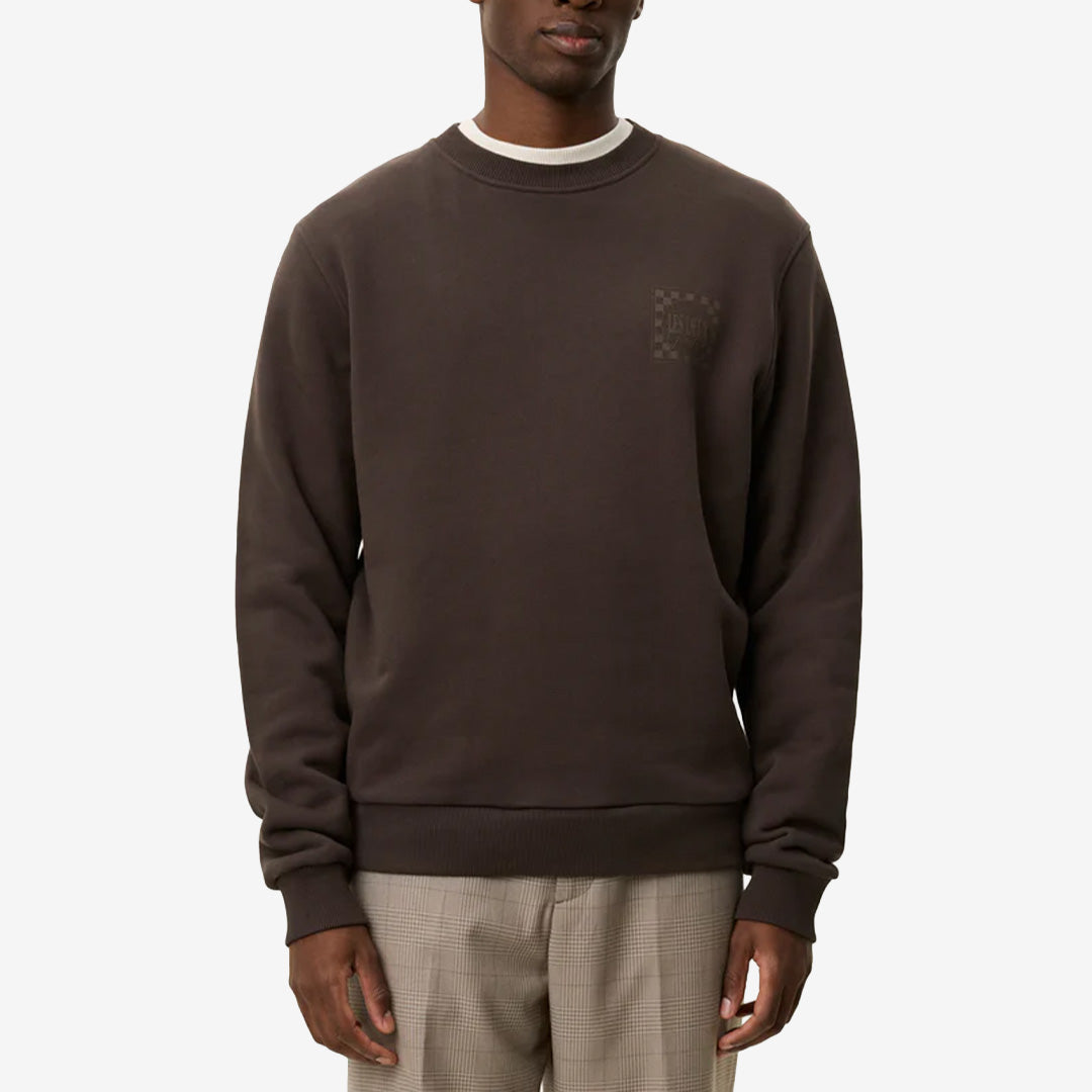 Ben Goods Sweatshirt i Turkish Coffee Brown med ton-i-ton pufftryck på bröstet och matchande pufftryck på ryggen