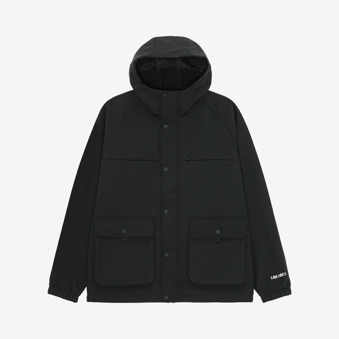 Les Deux Shell Jacket Black skaljacka i återvunnen polyester för herr