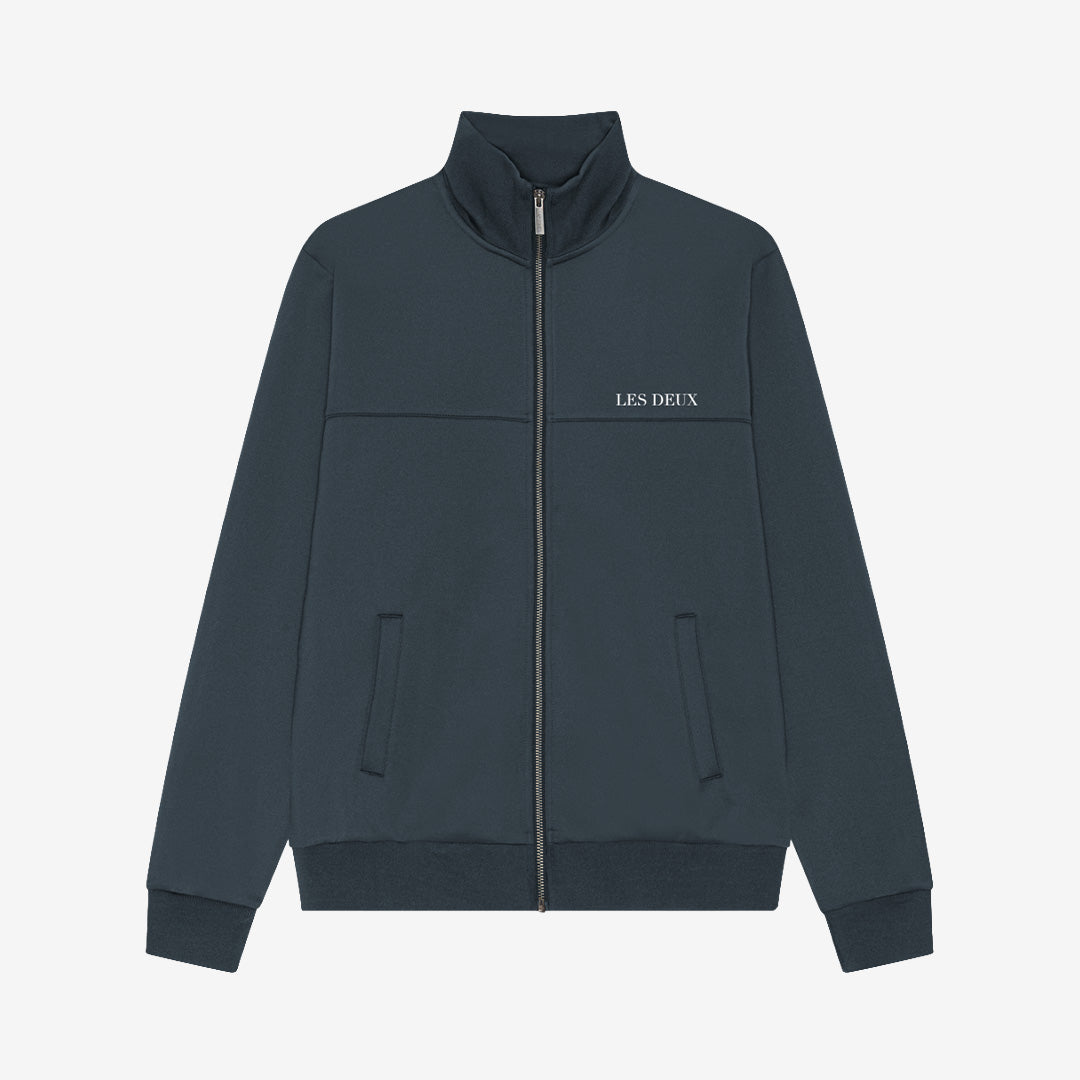Les Deux Signature Track Jacket träningsjacka i India Ink Blue med stilren design och sportig casual passform.