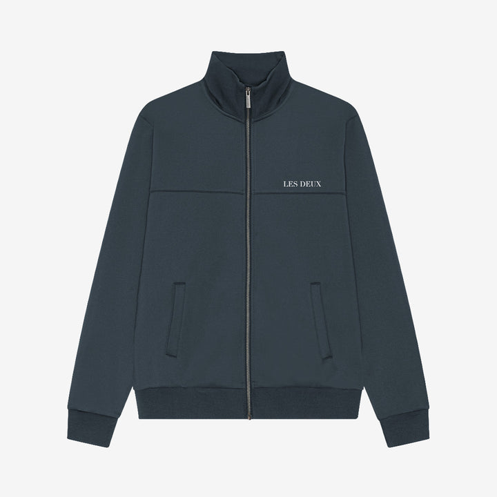 Les Deux Signature Track Jacket träningsjacka i India Ink Blue med stilren design och sportig casual passform.