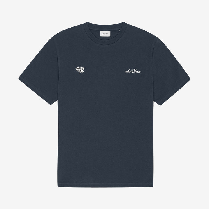 Les Deux Deux T-shirt i India Ink Blue tillverkad i ekologisk bomull med klassisk passform och stilren design.