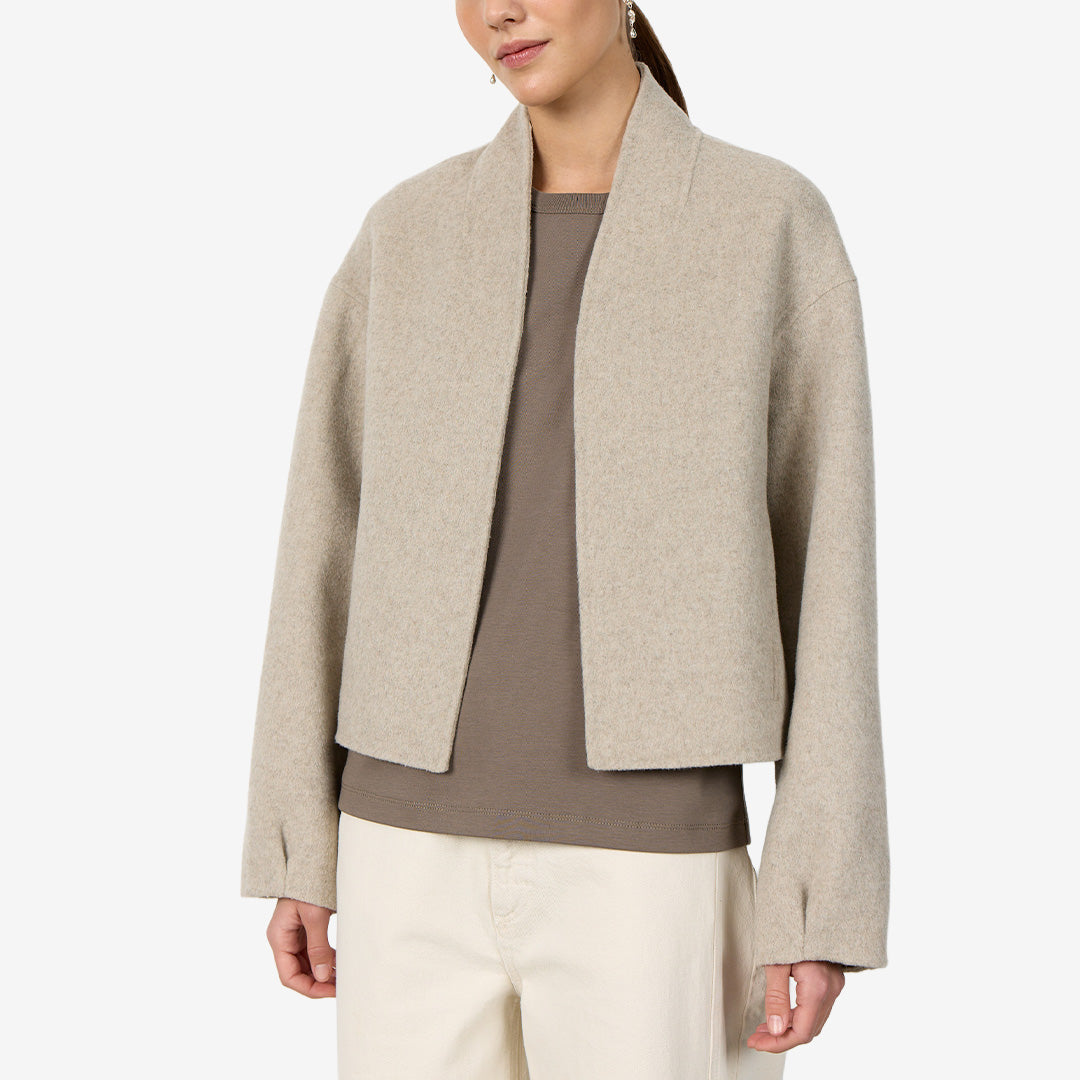 Tröja LR-OWA 39 Island Fossil i återvunnen ull och polyester med klassiskt uttryck