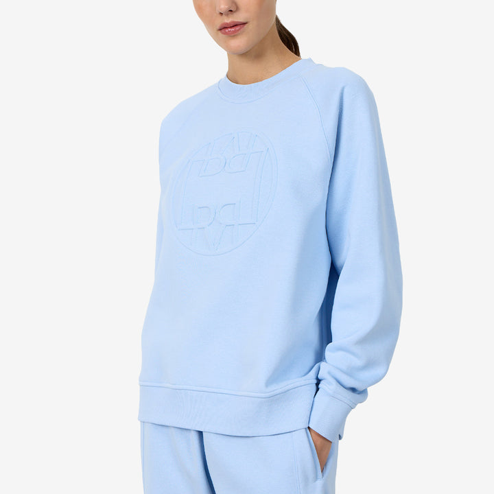 Sweatshirt LR-NUKA 11 Windsurfer med rund halsringning, ribbade muddar och präglad logotyp